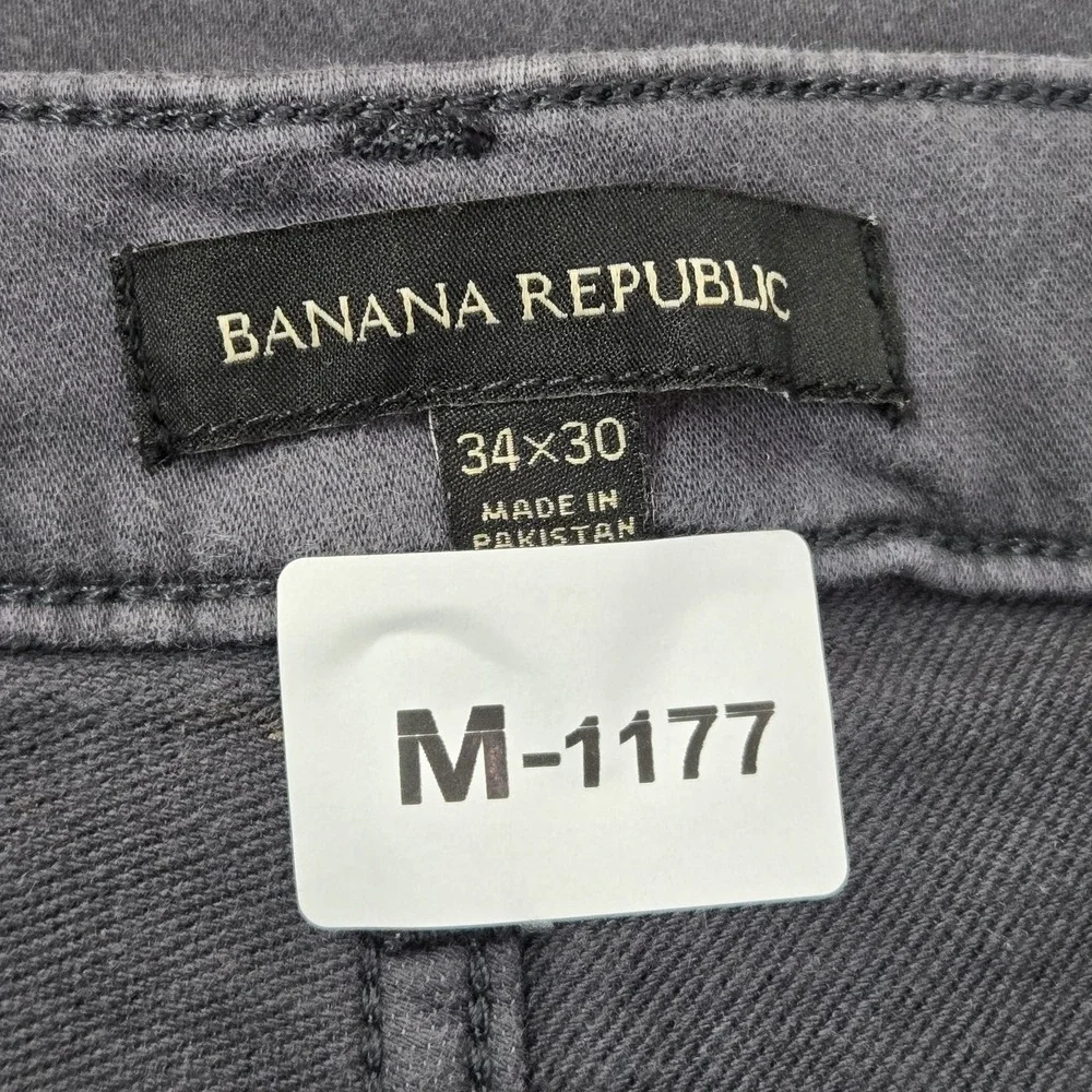Banana Republic Men Jeans 34X30 Gray Denim Tapered Mid Rise Pockets Adult